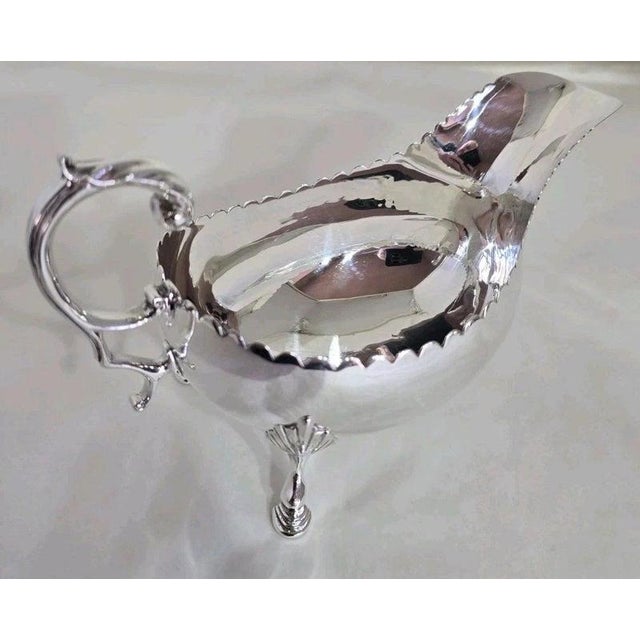 Metal Mid-Century Standard Silver Gravy Boat from Britannia, Dublin, 1968 For Sale - Image 7 of 13