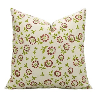 Fabdivine Handmade Block Printed Cushion Cover 12x20 Inch Cotton Satin-Bloom For Sale