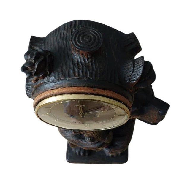 Large Black Forest Bear Clock, 1955 For Sale - Image 13 of 15