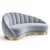 Olympia chaise longue in ice grey cotton velvet & brushed brass footer by munna dimensions: d 118 x w 217 x h 94 cm. Sh:...