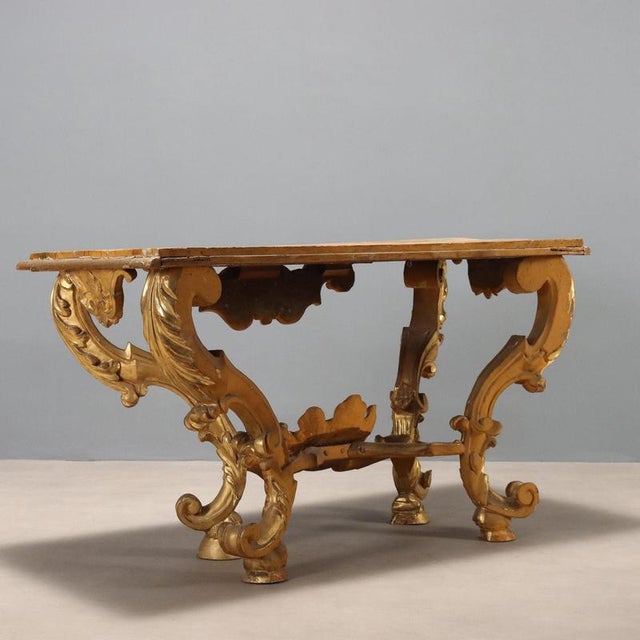 Carved and Gilded Console Table For Sale - Image 10 of 11