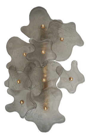 Murano Art Glass and Brass Wall Light, 2000