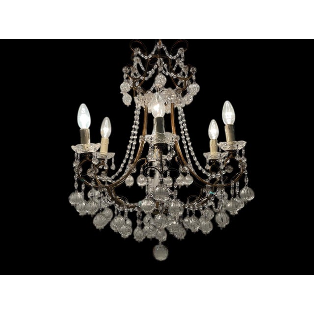 Florentine Gilded Macaroni Murano Glass Chandelier, 1950s For Sale - Image 10 of 18