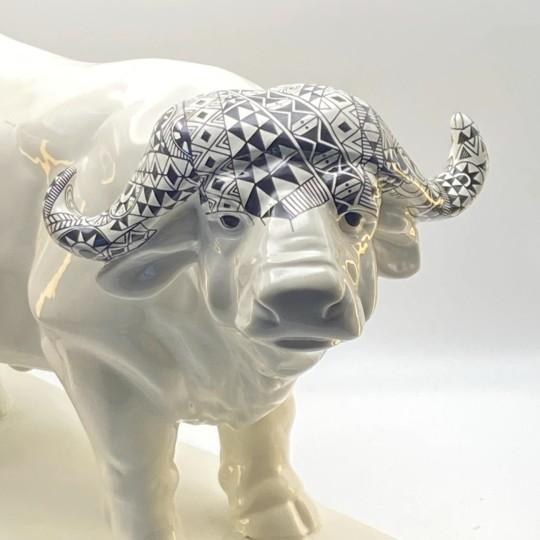 Meissen Atelier X Hugo Boss Maximilian Hagstotz Buffalo Figure (Large 16” Limited Edition “Big Five” Store Display Piece) For Sale - Image 10 of 18
