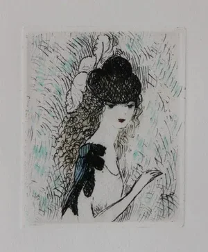 Early 21st Century "Le Chapeau sur les Yeux" Etching by Marie Laurencin