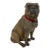 19th Century, Victorian Polychrome Terracotta Pug Dog With Glass Eyes For Sale