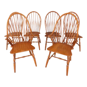 Bow Back Windsor Style Chairs - Set of 6