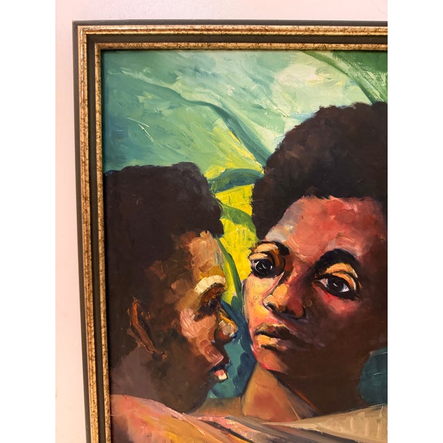 Vintage Expressive Figurative Oil Painting, Signed For Sale - Image 4 of 11
