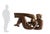 Mid-century, carved wood with applied finish, incised signature to lower right, verso with steel cleating for wall...