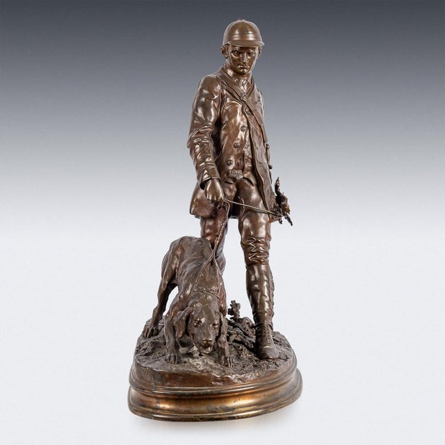 Late 19th Century French Valet de Limier Figurine in Bronze by Pierre Jules Méne, 1870s For Sale - Image 5 of 18