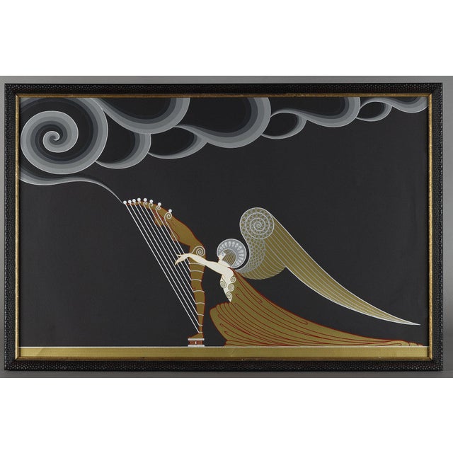 1920s Erté, The Angel with the Harp, 1926, Color Lithograph For Sale - Image 5 of 16