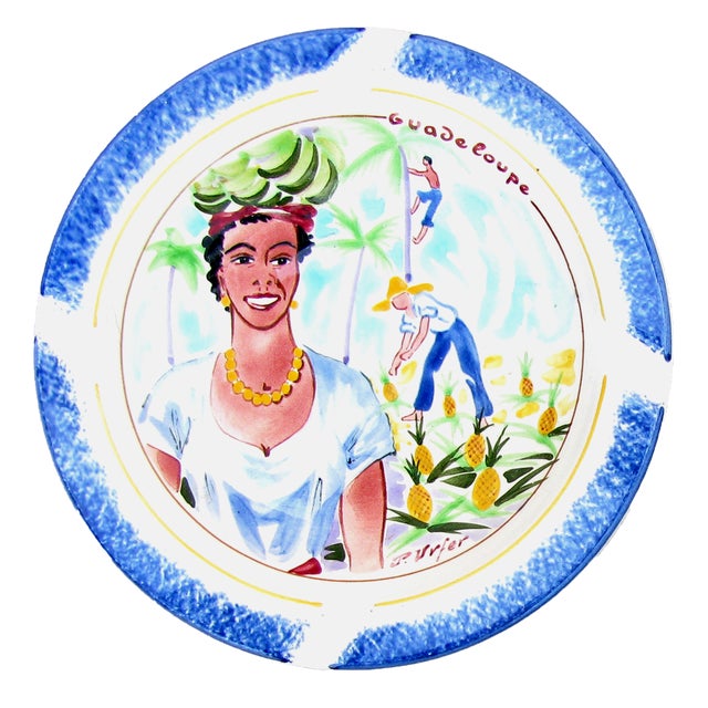French French Caribbean Island Souvenir Ashtrays, Pair For Sale - Image 3 of 5