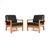 Mid-Century Modern Vintage Danish Teak and Leather Armchairs with Ottoman by Juul Kristensen, 1960, Set of 3 For Sale - Image 3 of 11