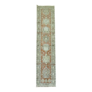 Terracotta Brown Antique Persian Heriz Runner - 2'9" x 11'5" For Sale