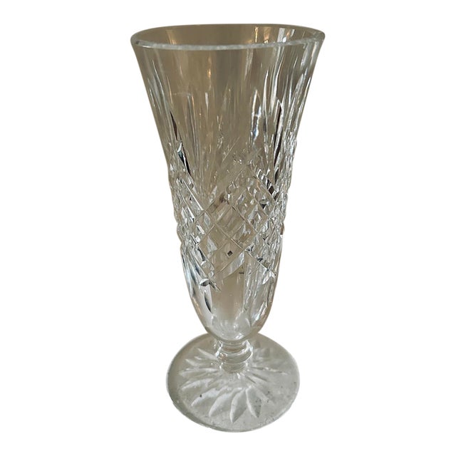 Vintage Waterford Crystal Ashbourne 7” Footed Vase Signed Ireland Discontinued For Sale
