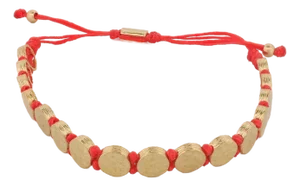 Strength & Luck Red Gold Adjustable Unisex Bracelet