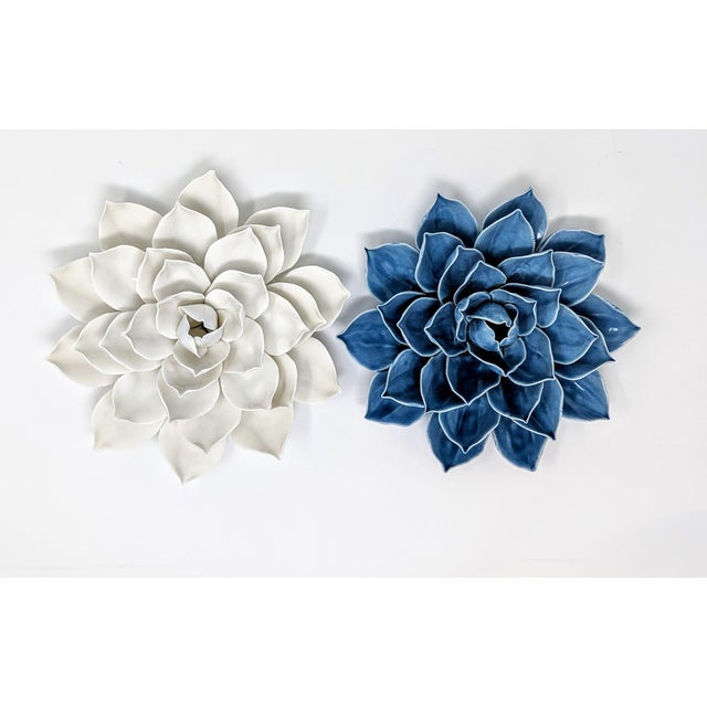 Handmade Ceramic Lotus Flower Wall or Table Art Set of 2 Chairish