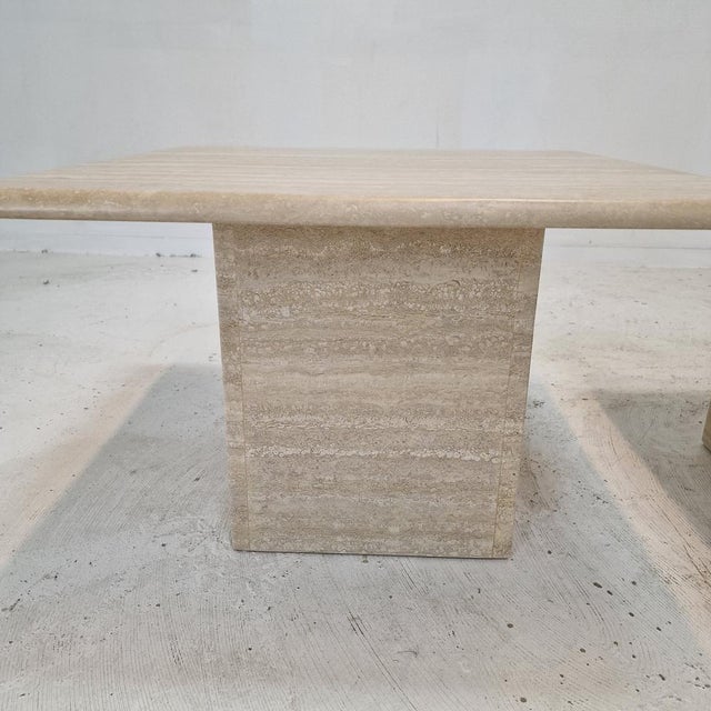Italian Travertine Coffee or Side Tables, 1980s, Set of 3 For Sale - Image 14 of 16