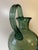 Early 20th Century Rare 15" 1930s Empoli Verde Italian Hand-Blown Glass Pedestal Ewer Pitcher For Sale - Image 5 of 12