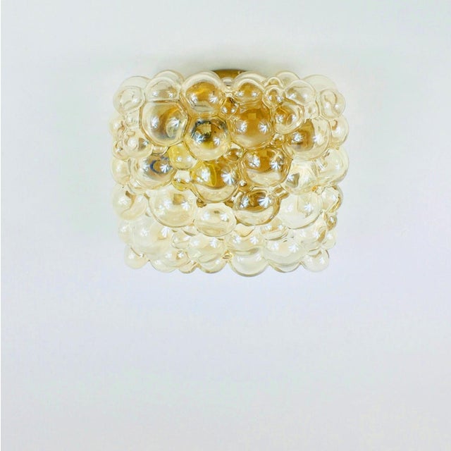 Mid-Century Amber Bubble Glass Wall Light attributed to Helena Tynell for Limburg, Germany, 1970s For Sale - Image 6 of 13