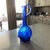 Vintage Handblown Cobalt Glass Pitcher With Handle in Swirl Design For Sale - Image 4 of 9