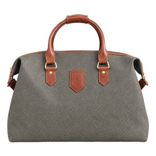Vintage Yves Saint Laurent Monogram Coated Canvas Weekender Bag For Sale