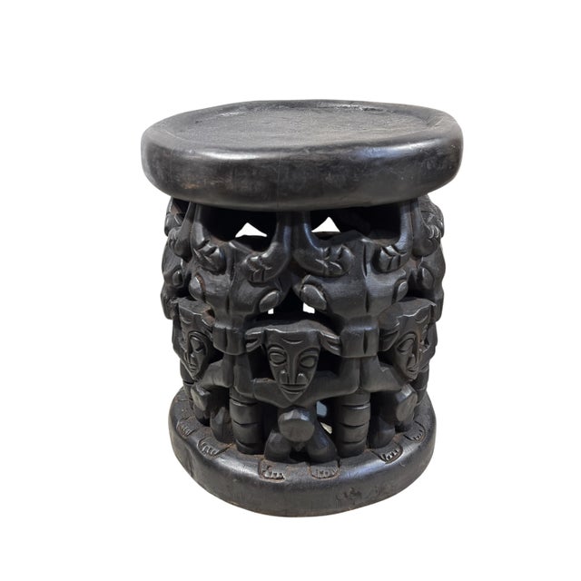 Vintage Lg Tribal Nobility Bamileke Spider Stool/Table Cameroon 16.5" H For Sale - Image 9 of 9