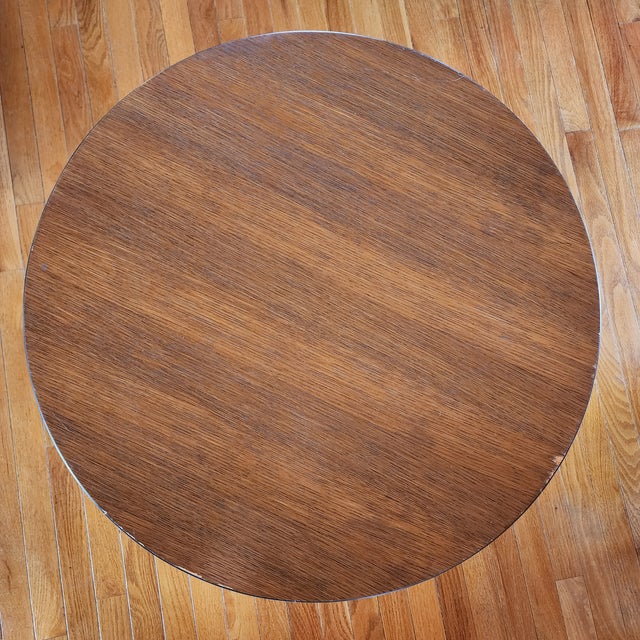 1960s Herman Miller Eames Round Walnut Coffee Table With Aluminum Base – Mid-Century Modern For Sale - Image 11 of 13