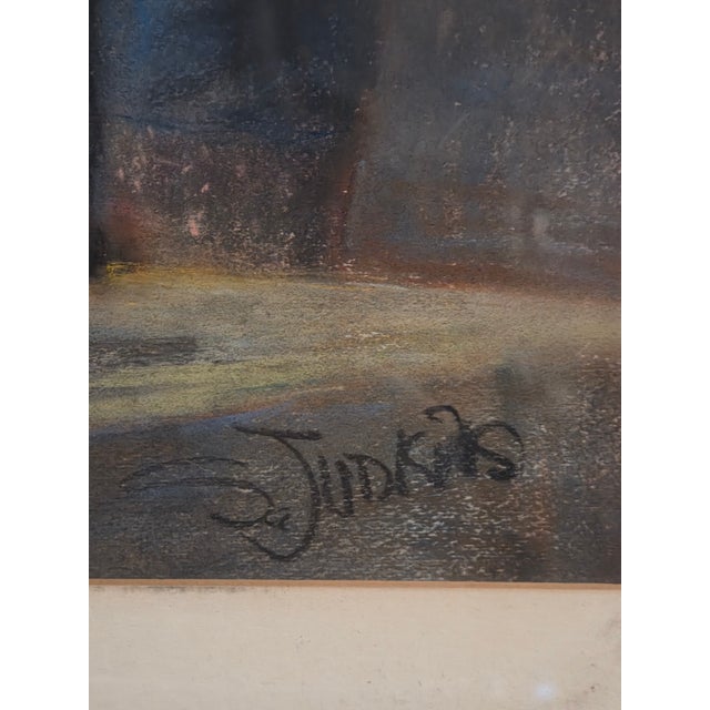 Portraiture 1960s "Lady With Pitcher" Oil Pastel Portrait, by Sylvia Judkins For Sale - Image 3 of 3