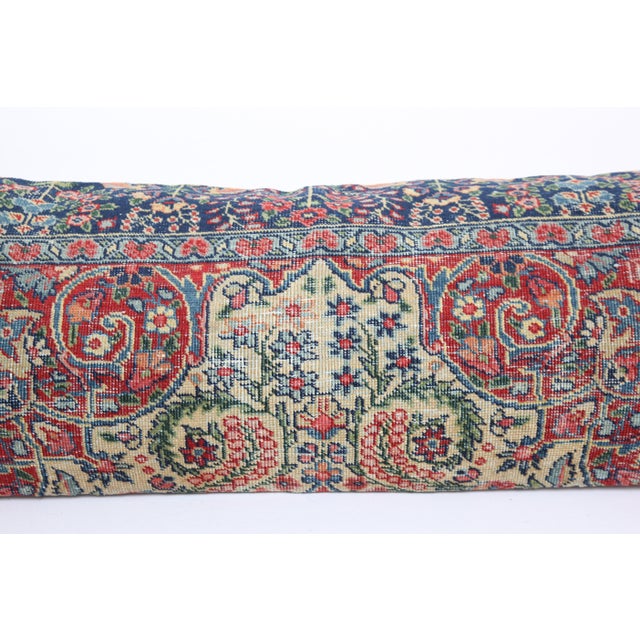 Red Antique Oriental Handmade Double Knotted Persian Rug Pillow Cover For Sale - Image 8 of 11