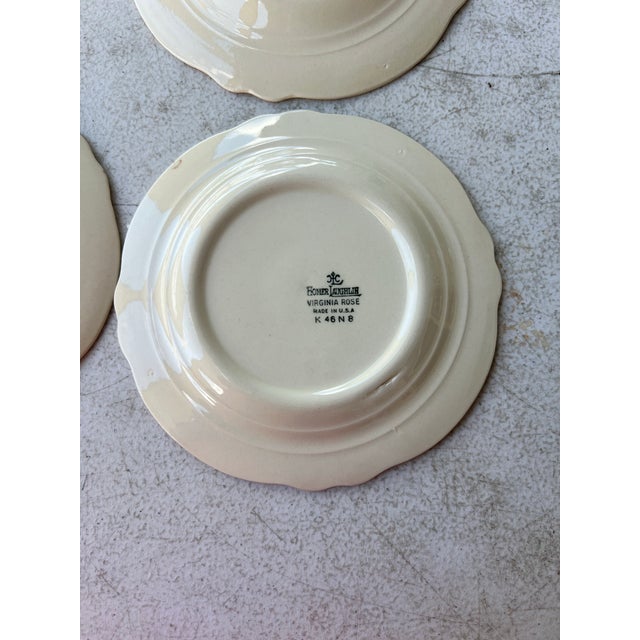 Shabby Chic Vintage Homer Laughlin Virgina Rose “Spring Weath” Bread/ Dessert Plates - Set of 10 For Sale - Image 3 of 5