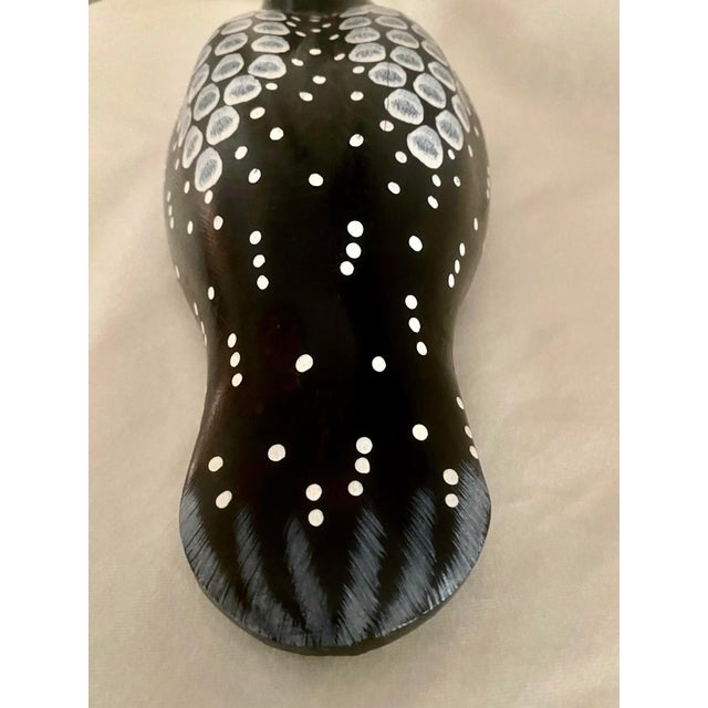 Vintage Folk Art Statue Loon L. L. Bean Carved Wood Vintage Stunningly Exquisite Waterfowl Wooden Decorative Decoy Folk Art Statue Mint Condition For Sale - Image 12 of 18