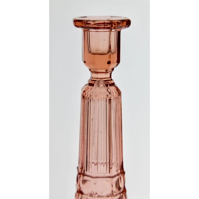 Glass Art Deco Candlesticks by Charles Graffart for Val Saint Lambert Luxval, Set of 2 For Sale - Image 7 of 11