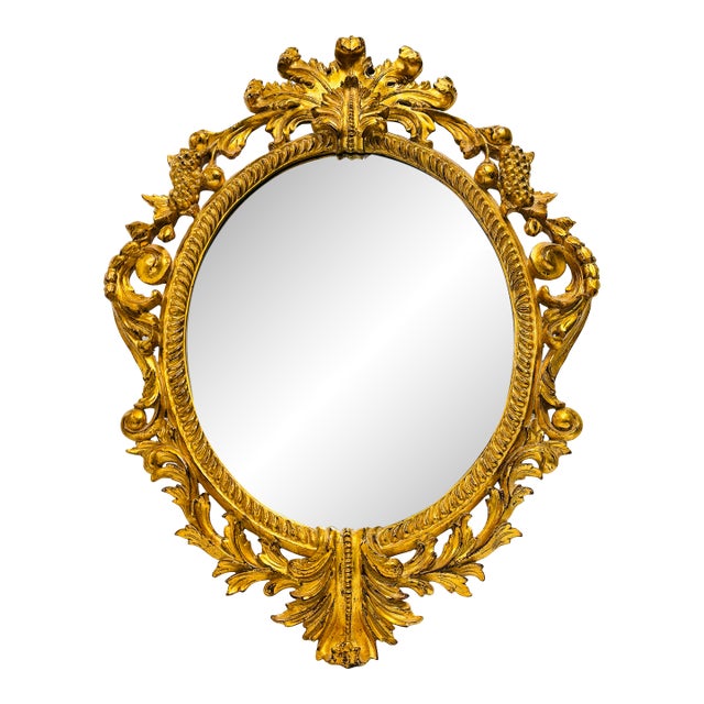 Vintage Dauphine Harrison & Gil Gold Rococo Style Wall Mirror For Sale