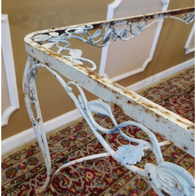 Vintage 1940s Woodard Chantilly Rose Wrought Iron Patio Outdoor Table