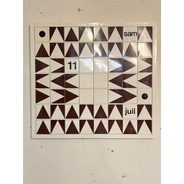 Brown Vintage Perpetual Calendar, 1970s For Sale - Image 8 of 8