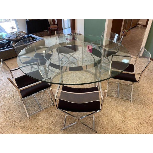 1960s Mid Century Modern Robert Kjer Jakobsen Chrome Dining Set of 8 For Sale - Image 13 of 13