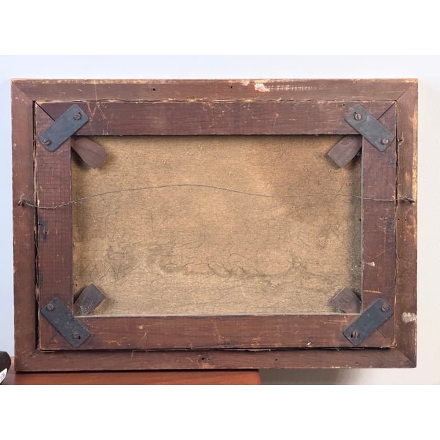 Wood 19th Century American Folk Art Adirondack or New England Resort Hotel Oil Painting For Sale - Image 7 of 8