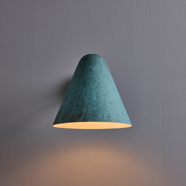 Jacques Biny 'ZuZu' Verdigris Patinated Brass Wall Sconce in the Style of Jacques Biny For Sale - Image 4 of 16
