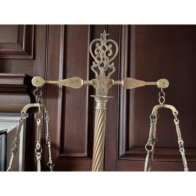 Italian Vintage Italian Brass and Marble Balance Scales For Sale - Image 3 of 8