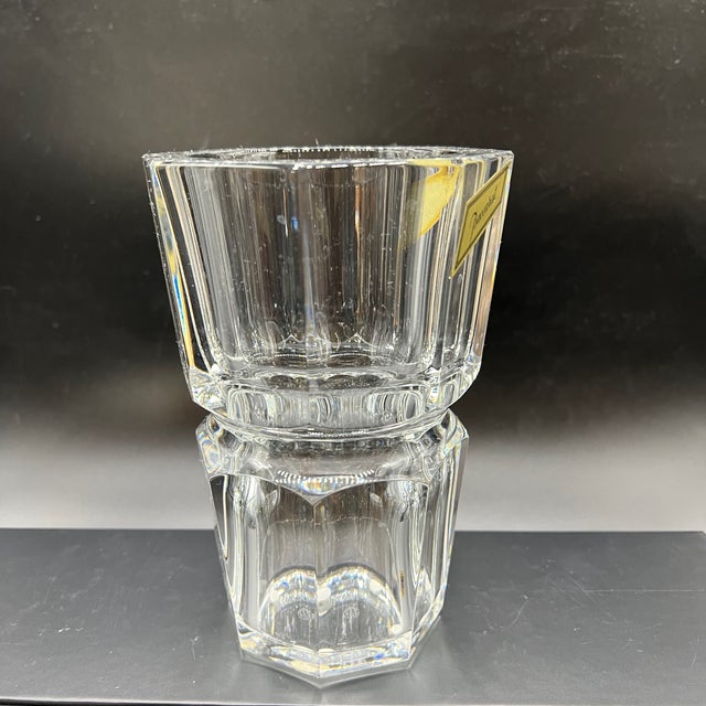 Transparent Vintage Baccarat Edith, Heavy Cut Crystal Vase in Original Box For Sale - Image 8 of 14