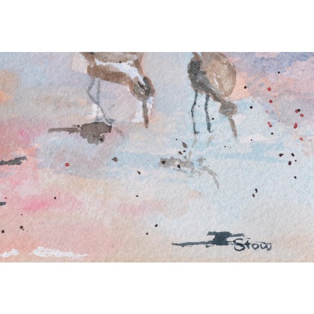 1980s Maryann Stow Florida Seabirds Watercolor Landscape circa 1980 For Sale - Image 5 of 7