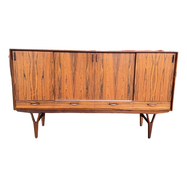 Mid Century Danish Rosewood Highboard Attr. To Kurt Ostervig For Sale
