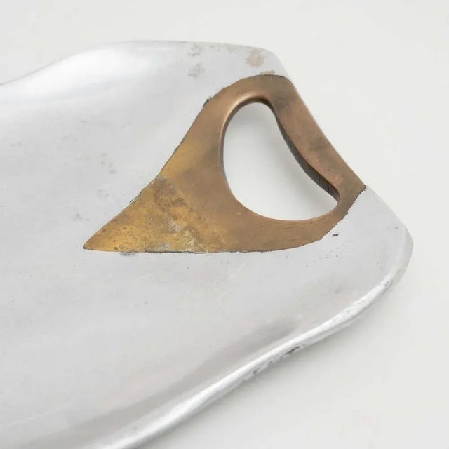 Metal Mid-Century Modern Decorative Metal Tray, 1950s For Sale - Image 7 of 10