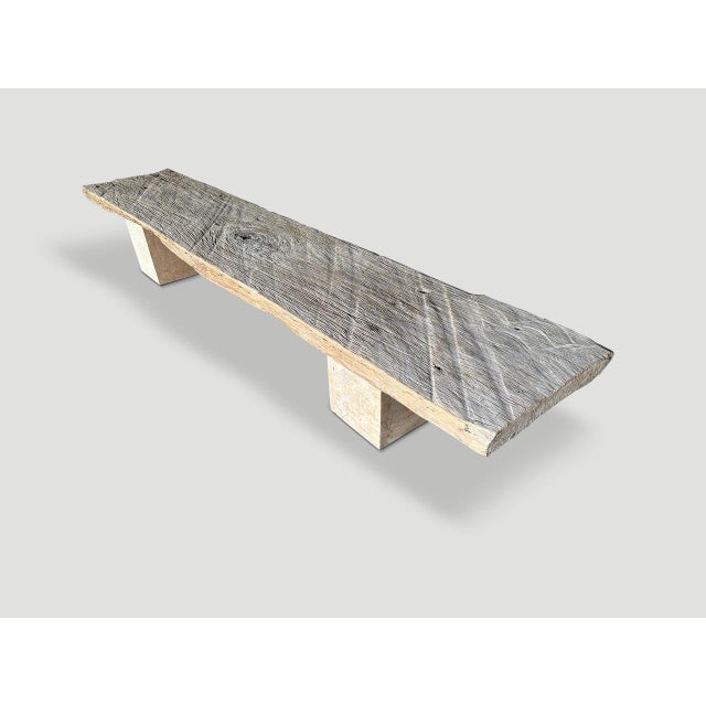 Andrianna Shamaris Ancient Teak Wood Bench or Coffee Table For Sale - Image 9 of 18