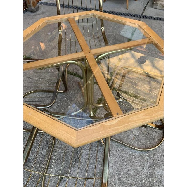 1970s Vintage Dining Table and Chairs by Gastone Rinaldi, Set of 5 For Sale - Image 5 of 6