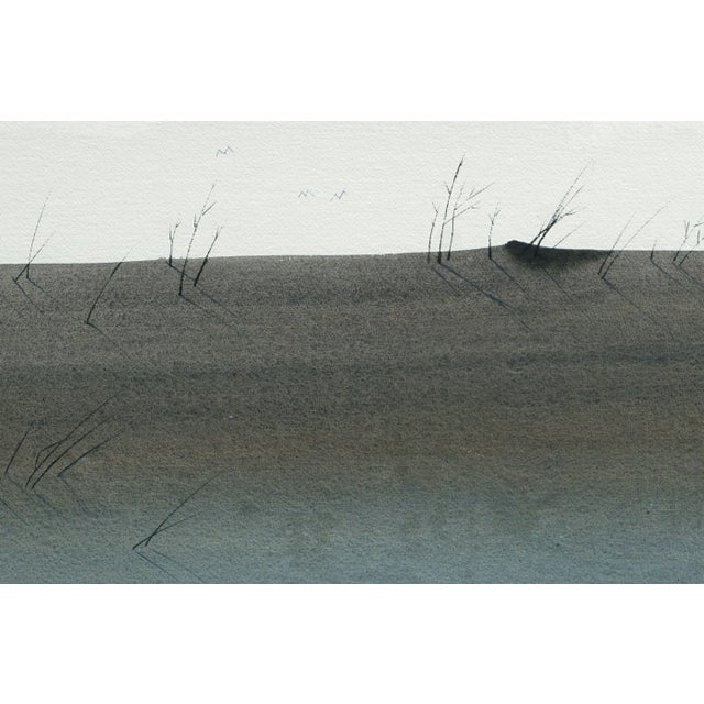 Contemporary 1970s Minimalist Sand Dunes Watercolor Landscape by Edward Walaitis For Sale - Image 3 of 7