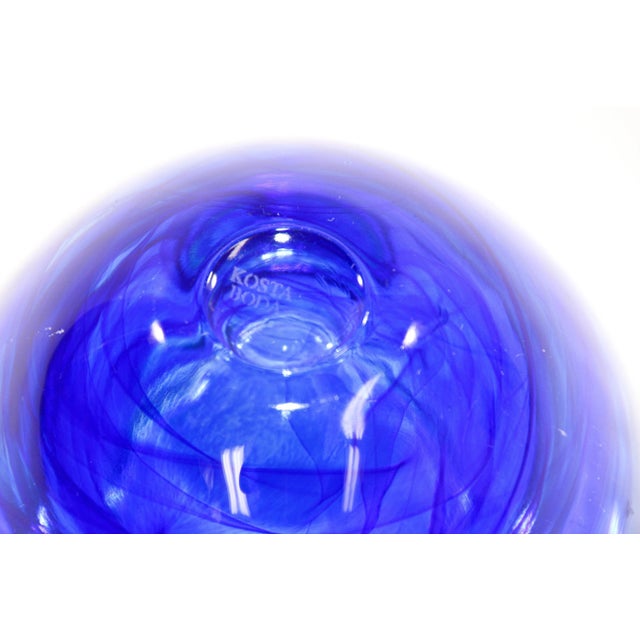 Kosta Boda Royal Blue Crystal Candle Holder by Anna Ehrner, 1990's For Sale - Image 9 of 11