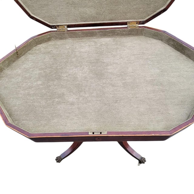 19th C English Regency Mahogany Inlaid Jewelry Display Work Table For Sale - Image 16 of 18