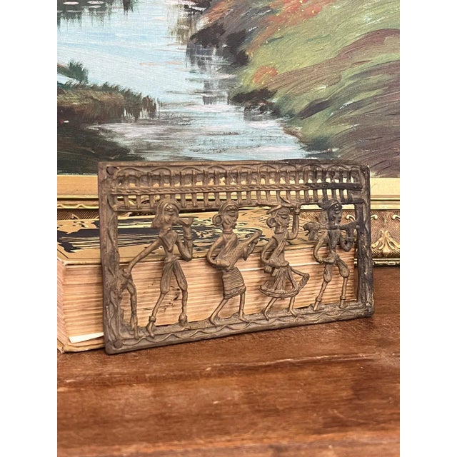 1970s Primitive Brass-Tone Metal Tribal Wall Decor/Art Piece For Sale In Seattle - Image 6 of 8